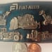 Vintage 1976 Metal Belt Buckle, Blue Enamel, Fiat Allis, Made in USA