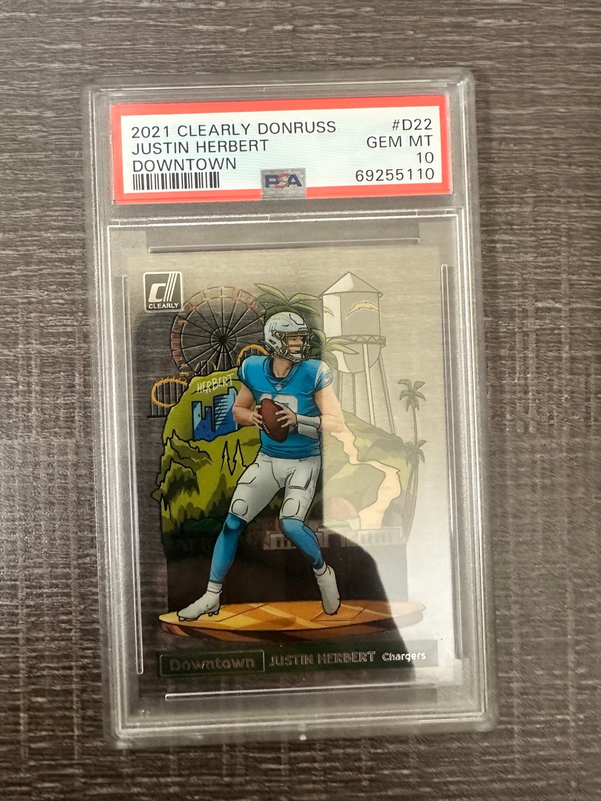 2021 Justin Herbert Clearly Downtown PSA 10