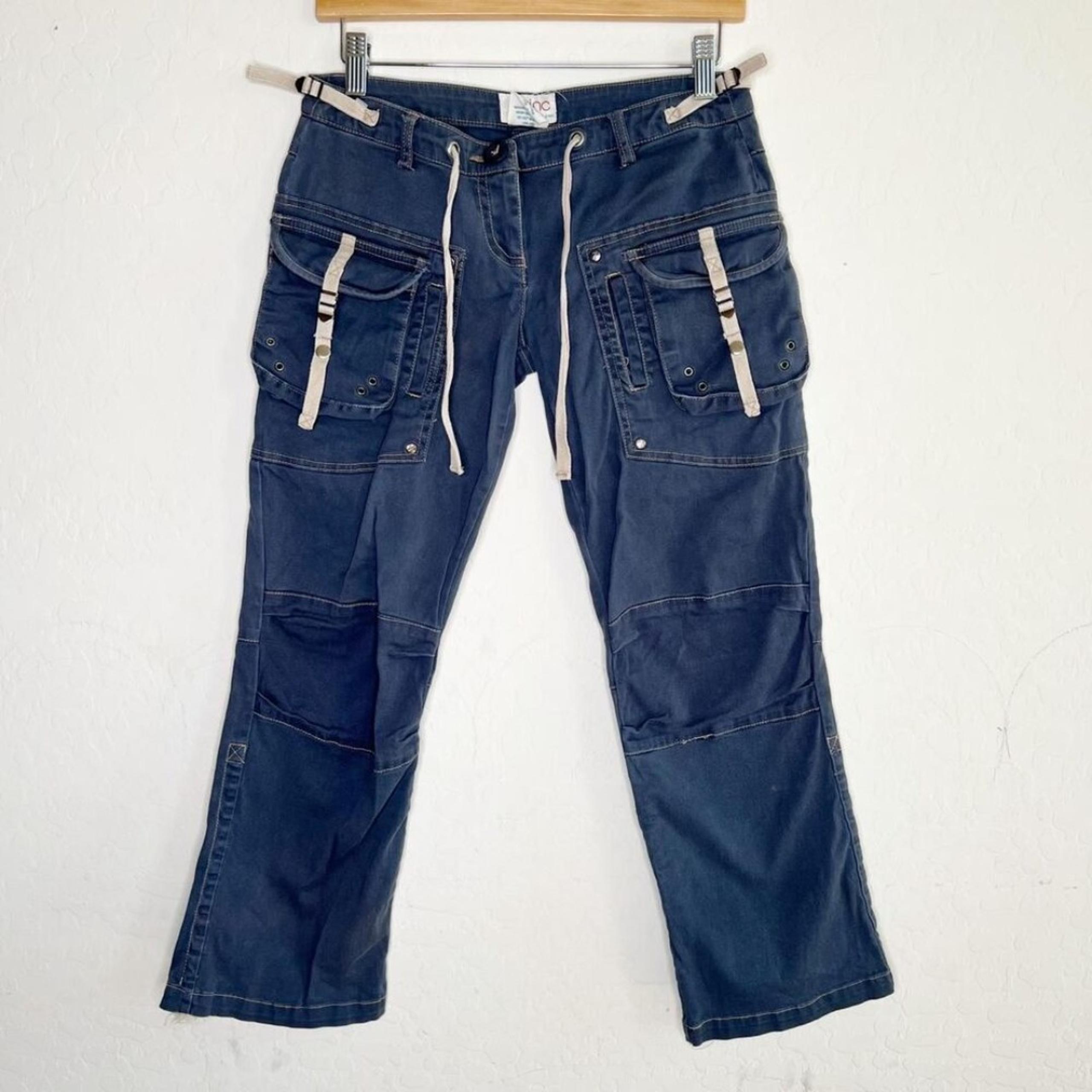 Vintage 90s Y2K ZINC Cargo Utility Pants Drawstring Pockets