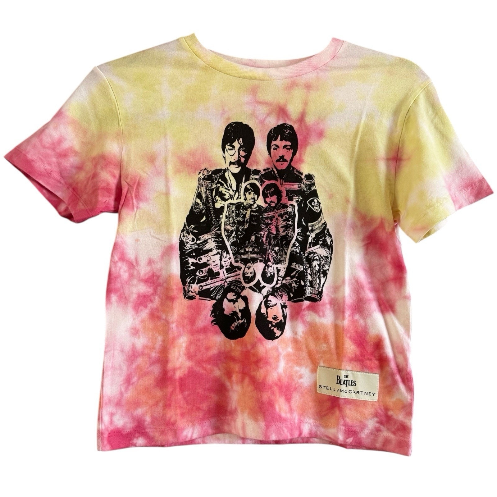 NWT Stella McCartney The Beatles Pink Tie Dye Graphic Tshirt Girls Size 6