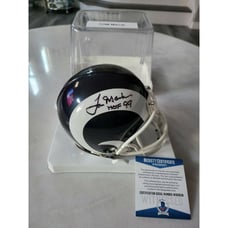 Tom Mack Autographed/Signed Mini Helmet Beckett COA Los Angeles Rams B