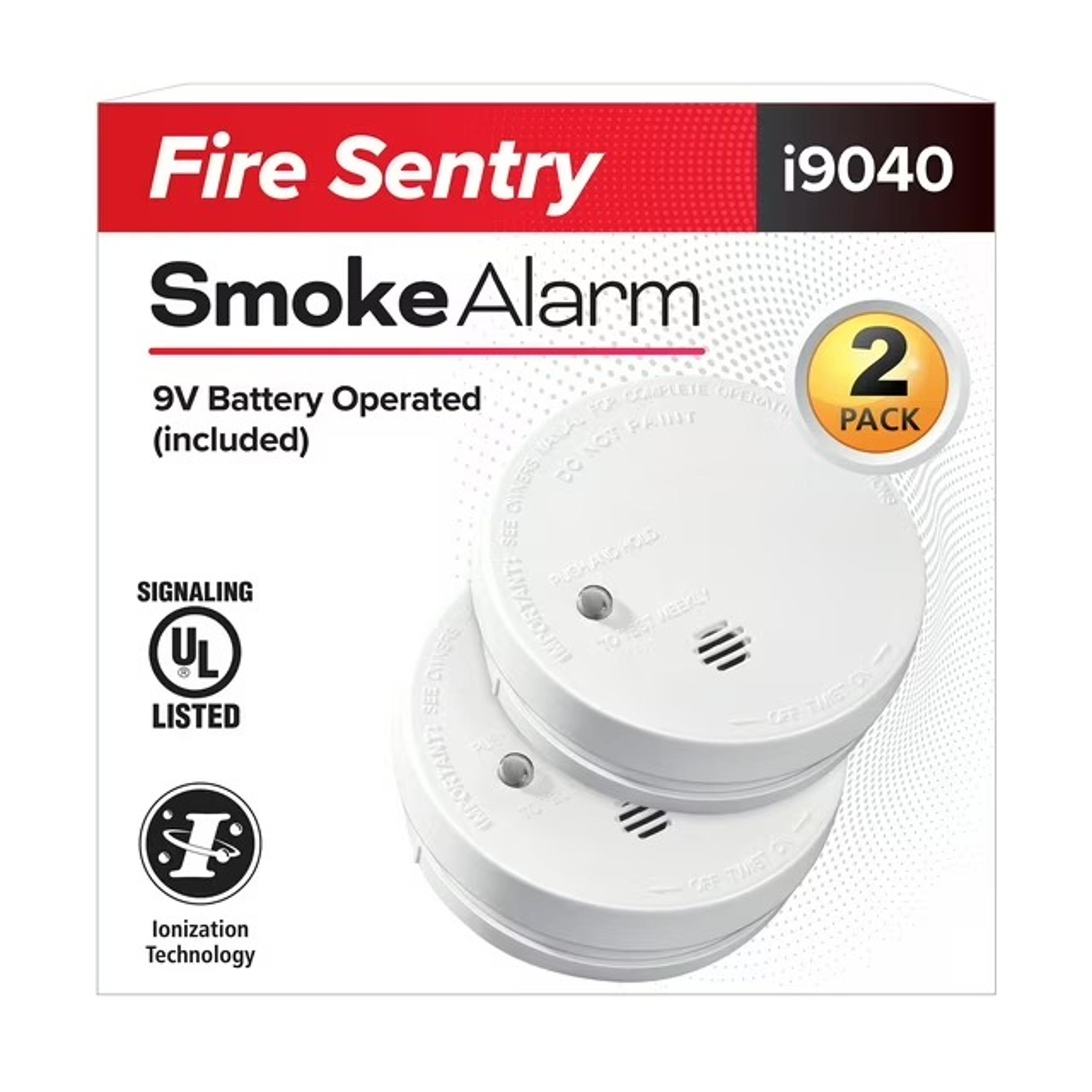 Kidde Fire Sentry Smoke Alarm 4" Battery Operated 85dB Detector (2-Pack) New