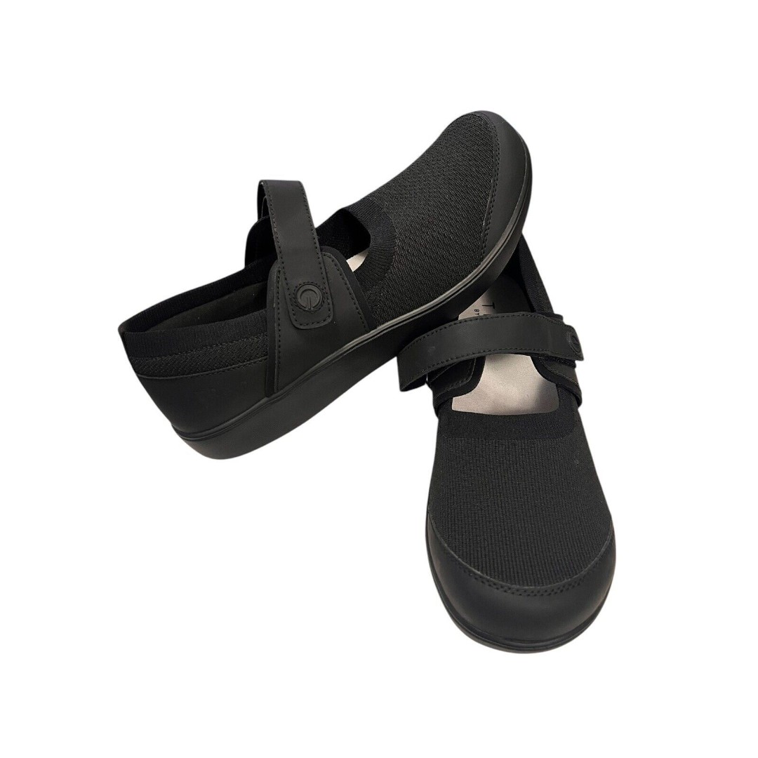 Alegria TRAQ Mary Jane Comfort Shoes Black Knit Sneakers QUT-5004 Size 41 / 10.5