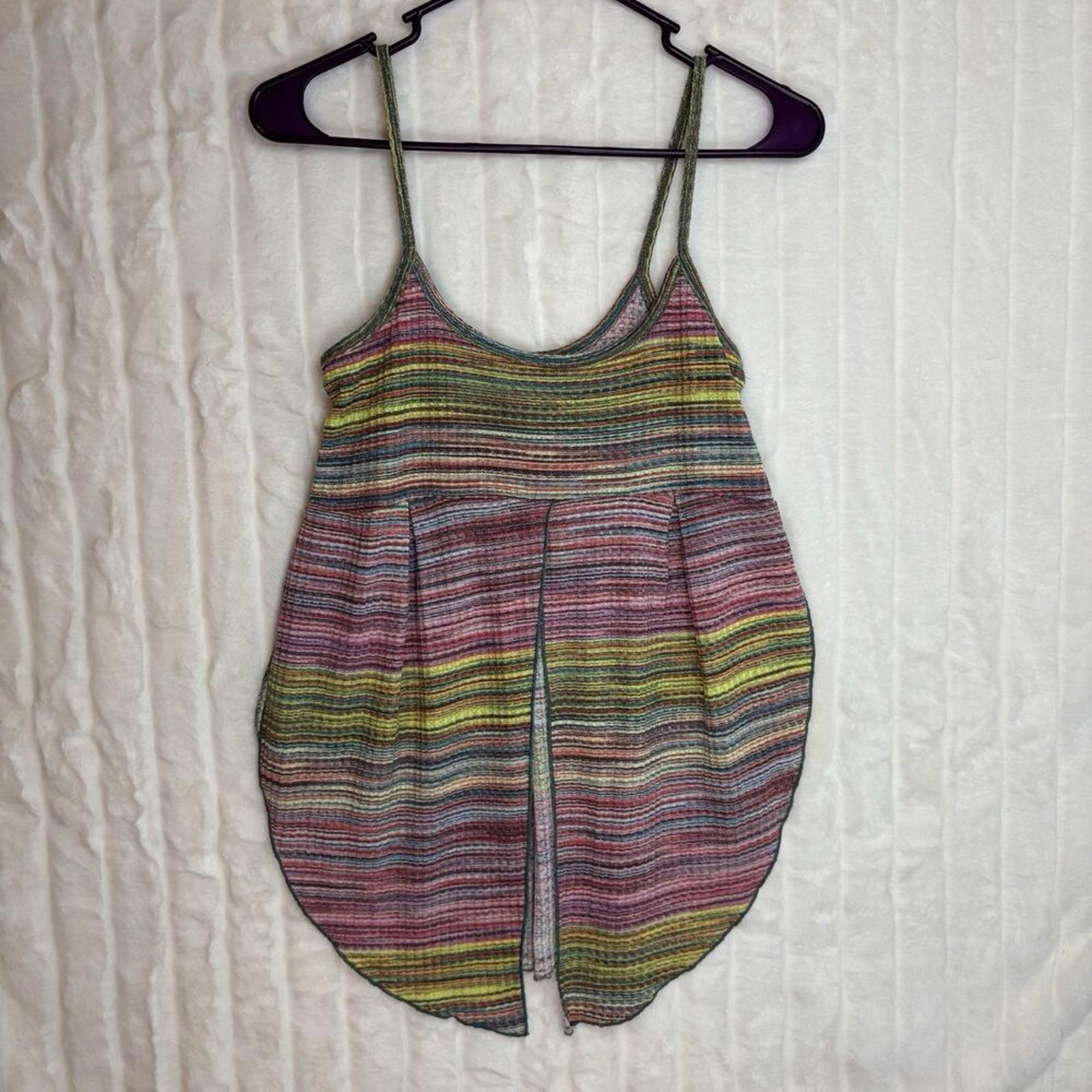 Earthbound Trading Co Colorful Split Front Camisole Slit Sides Y2K 90s Medium M