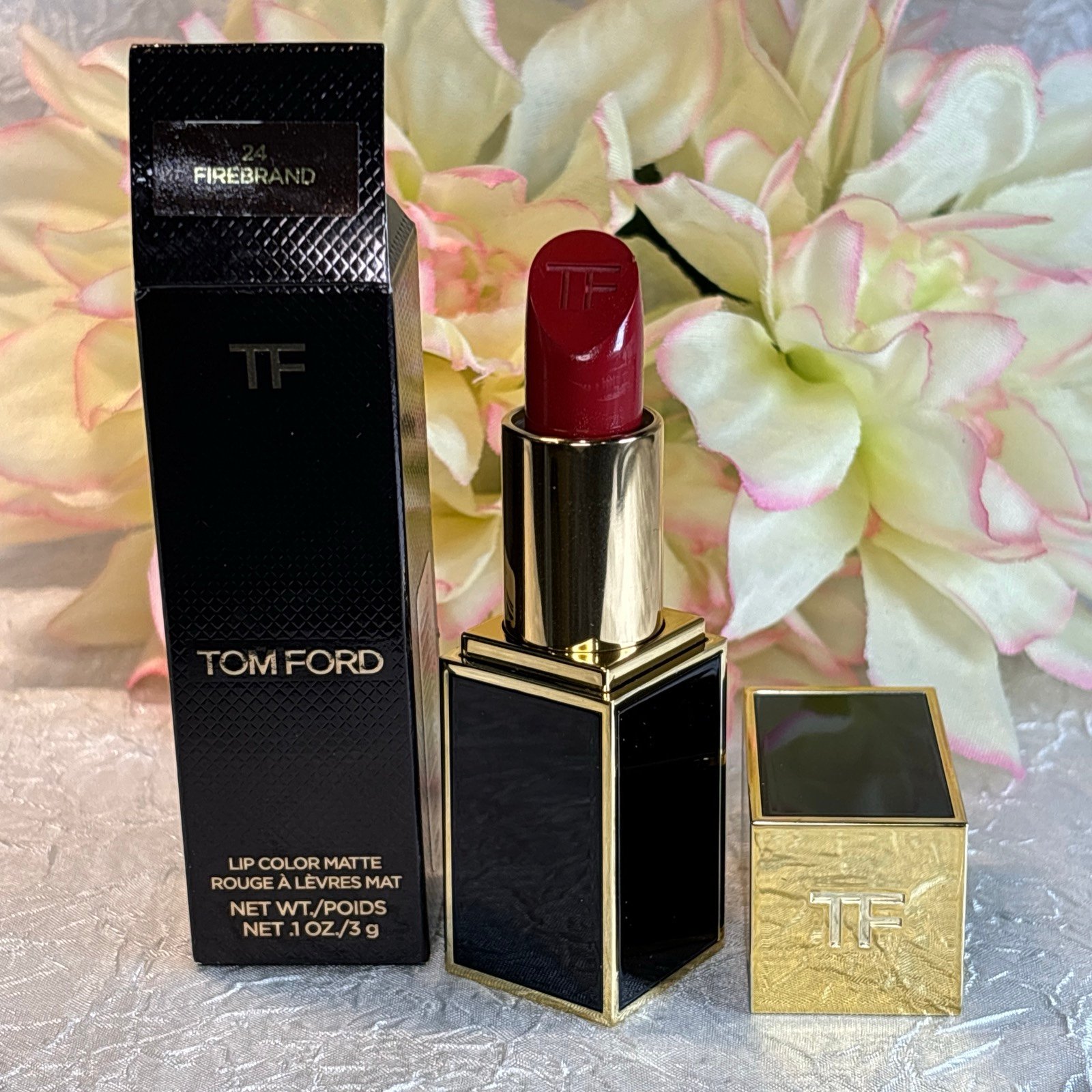 TOM FORD Lip Color MATTE Lipstick ~ 24 FIREBRAND ~ Full Size .1oz NIB Free Ship