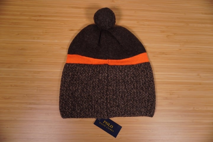 Polo Ralph Lauren Beanie Brown Orange 100% Merino Wool Brand New