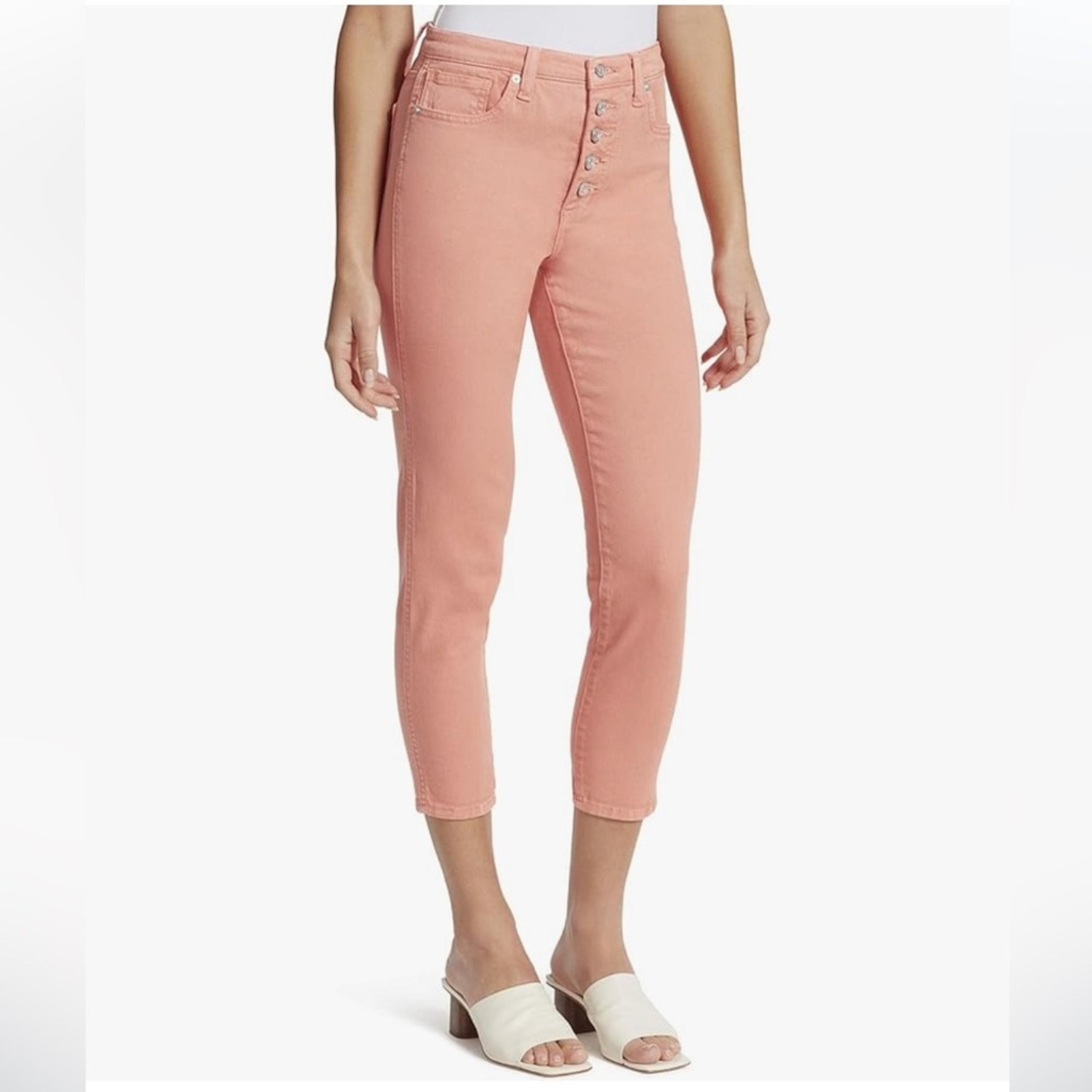 Ella Moss Women's Super High Rise Skinny Cropped Jean Coral Size 26 New