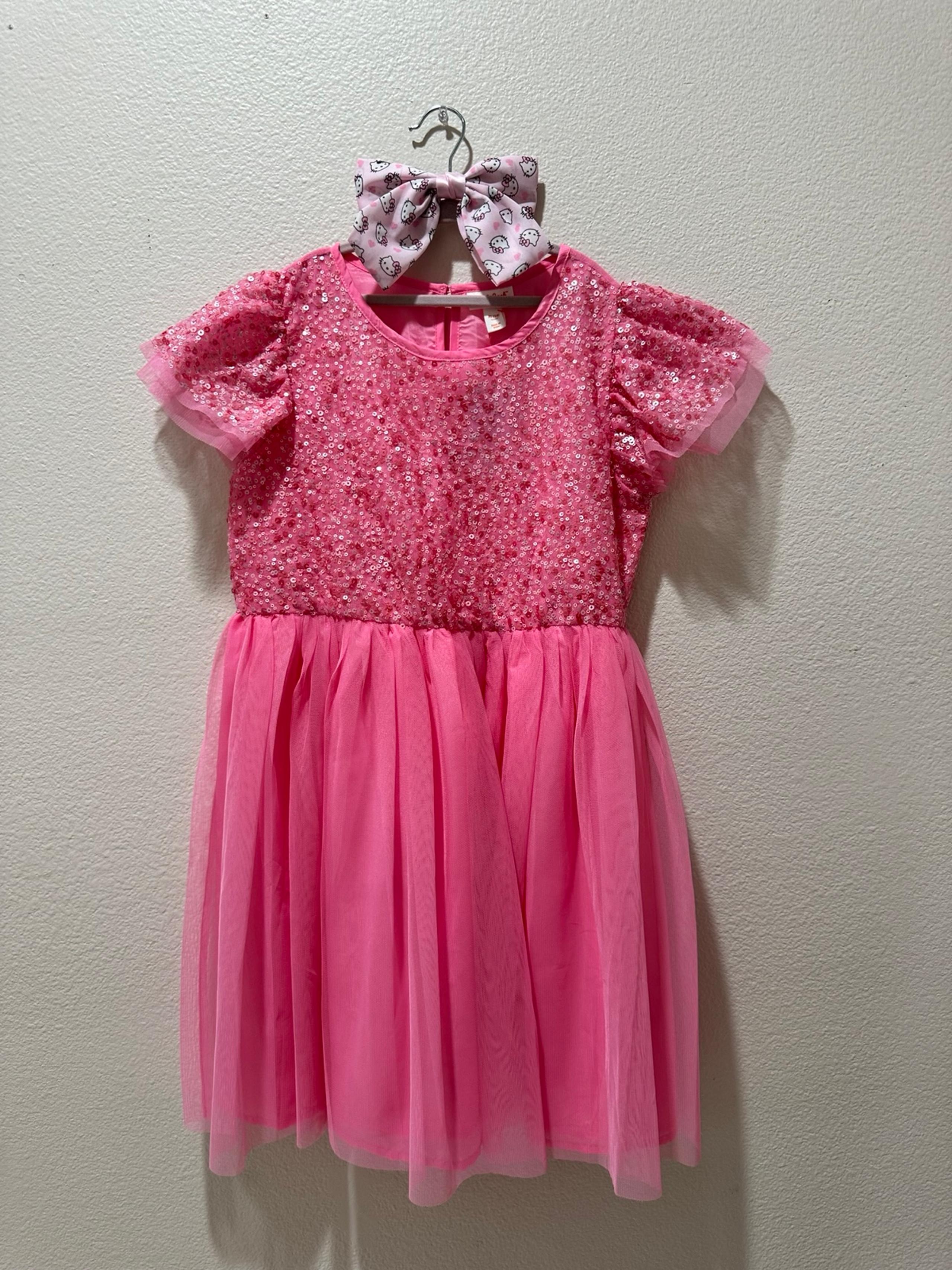 Hot pink sequin dress