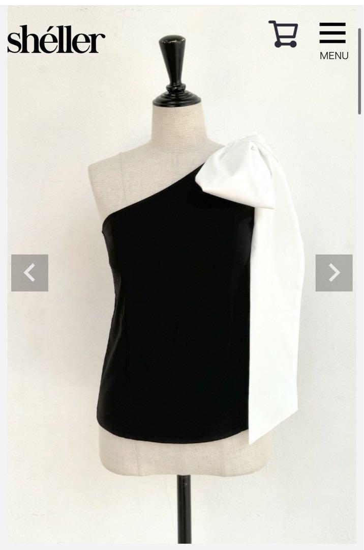 sheller one-shoulder ribbon top Tank Tops