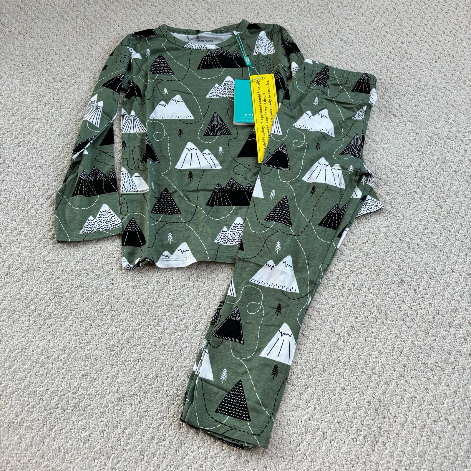 Posh peanut Lincoln green bamboo pajamas