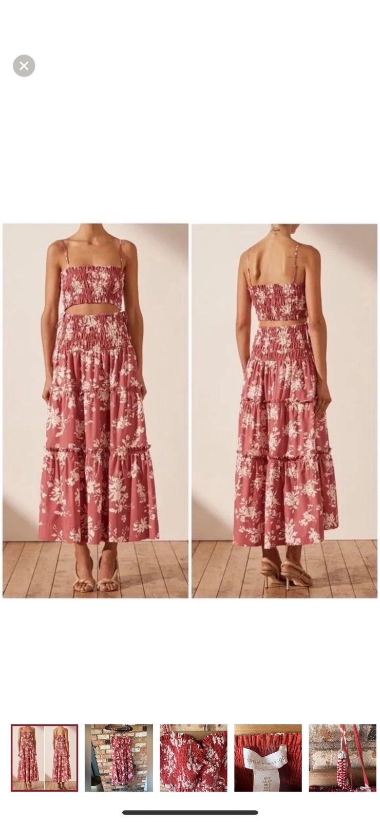 House of Harlow 1960 Shirred Two piece set floral size S
