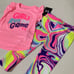 Under Armour cute pink neon leggings set 1002