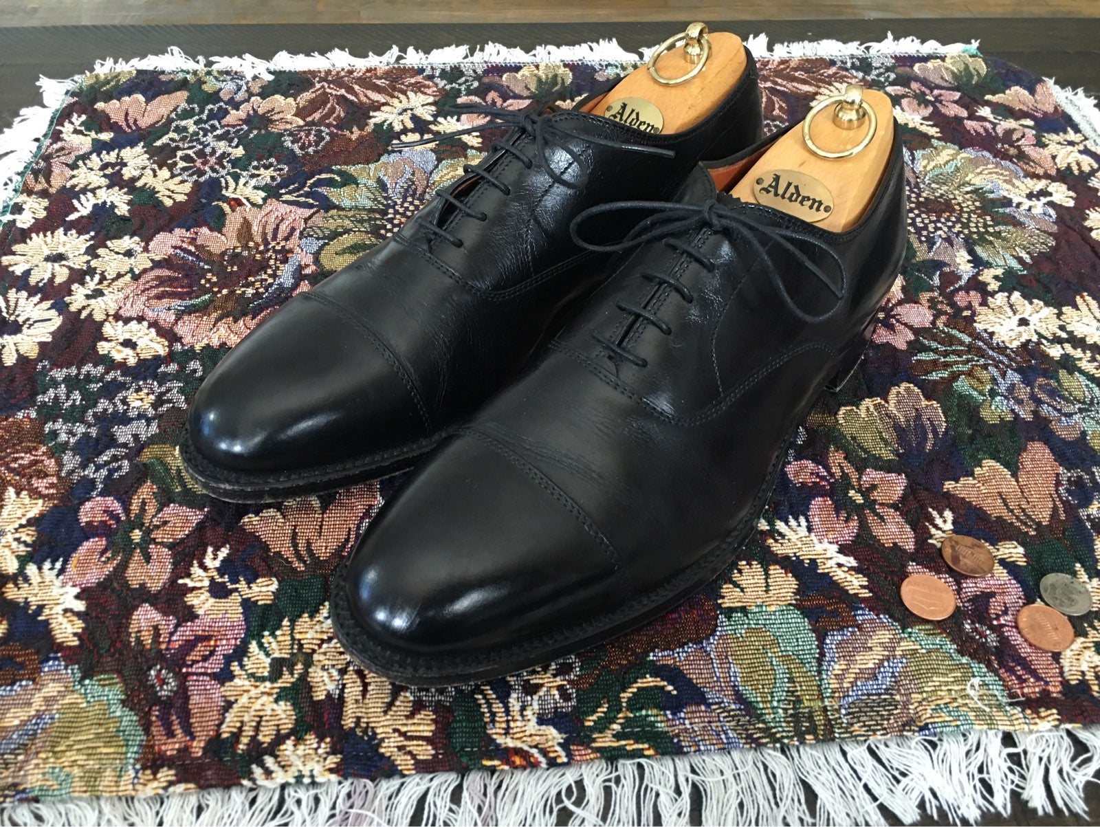 Alden Cap toe New England Black Leather
