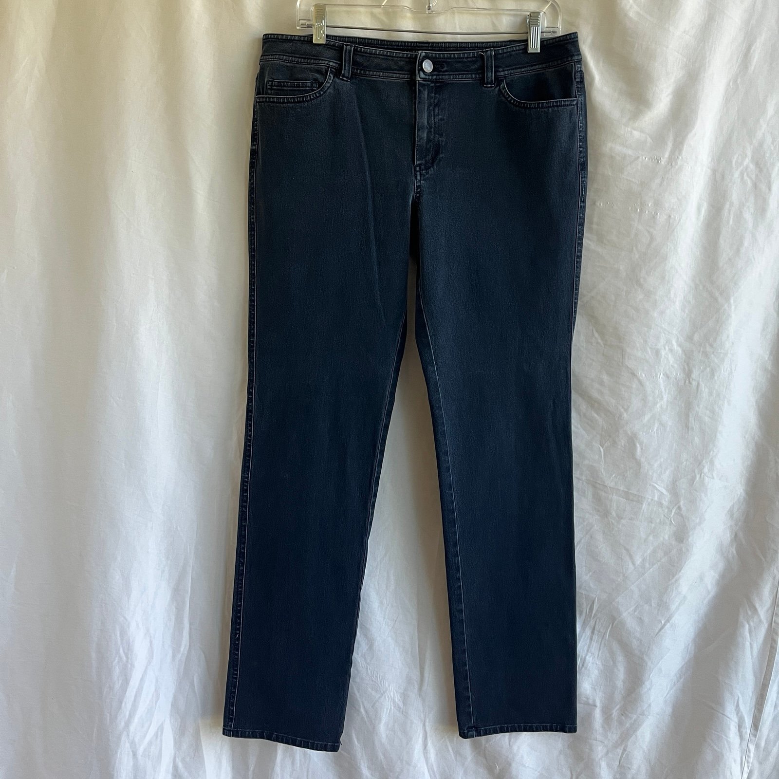 Lafayette 148 New York denim jeans dark wash, size 10, Cotton and elastane blend