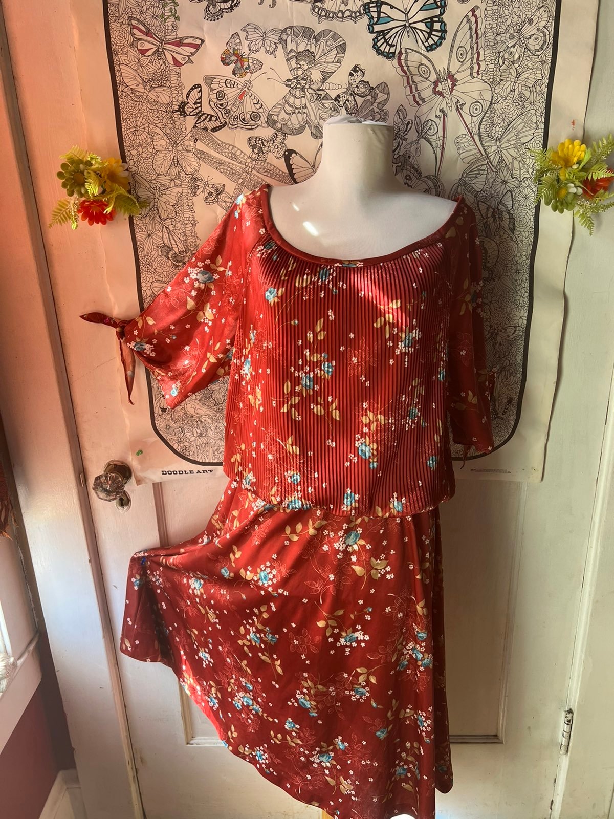 1970s midi dress plus size vintage