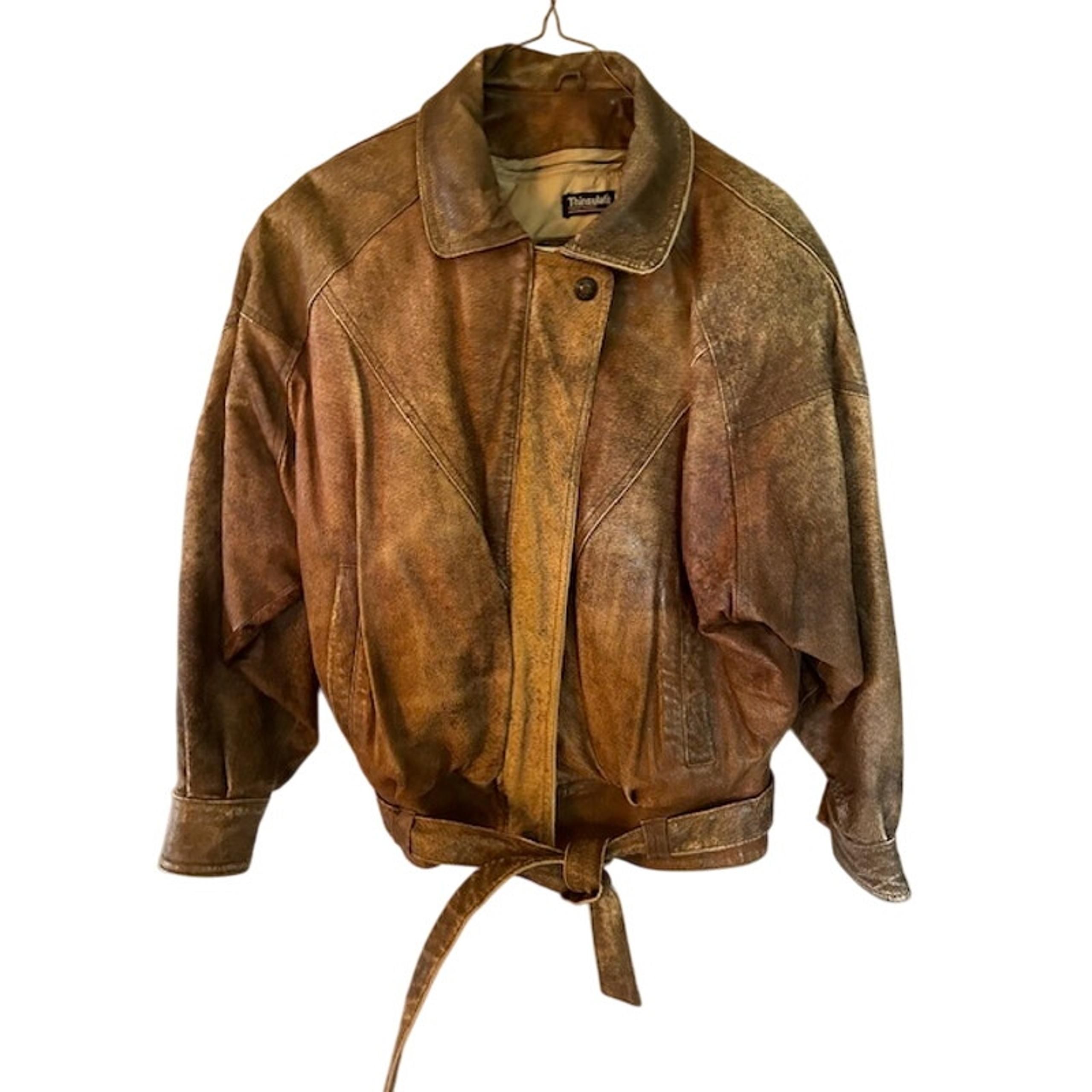 Vintage 1980s Adventure Bound Originals Leather Bomber Jacket – Thinsulate Lined