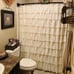 Ruffle Shower Curtain | Floral Textured Vintage Chic Farmhouse Style Design