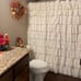 Ruffle Shower Curtain | Floral Textured Vintage Chic Farmhouse Style Design