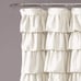 Ruffle Shower Curtain | Floral Textured Vintage Chic Farmhouse Style Design