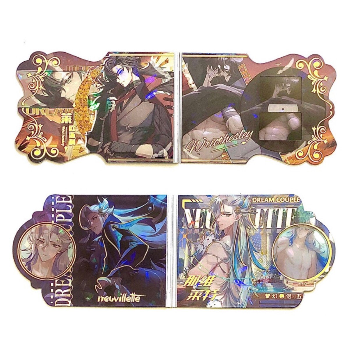 x2 Neuvillette + Wriothesley • Dream Couple / Genshin Impact Jumbo Bifold Cards