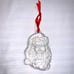 Vintage Mark Klaus White 3D Christmas Holiday Ornament Santa Holiday Scene