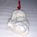 Vintage Mark Klaus White 3D Christmas Holiday Ornament Santa Holiday Scene