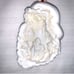 Vintage Mark Klaus White 3D Christmas Holiday Ornament Santa Holiday Scene