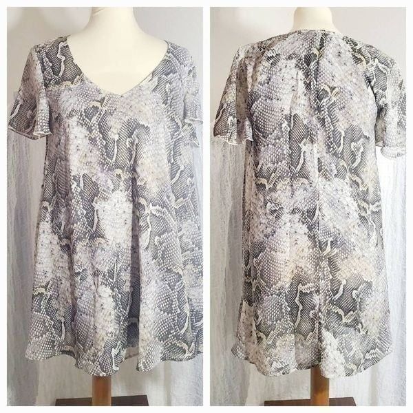 Show Me Your MuMu Snake Print Tunic Top/Dress Size Small
