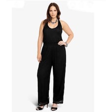 Torrid Halter Black Wide leg Lace Jumpsuit Size 1