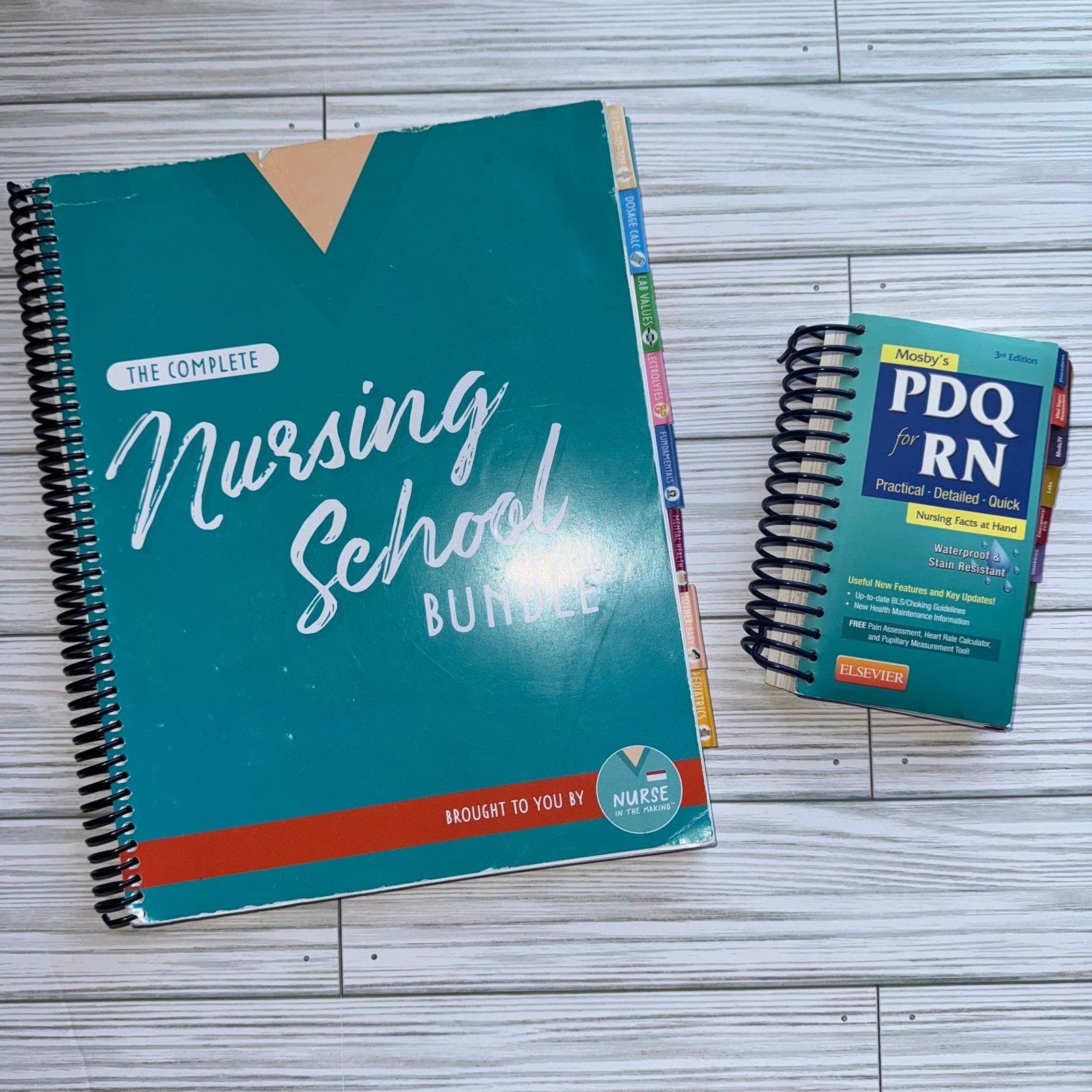 The Complete Nursing School Bundle 2021 Spiral bound notebook & PDQ for RN guide