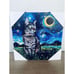 Tabby Night Cat Starry Night Canvas Painting Wall Art Decor