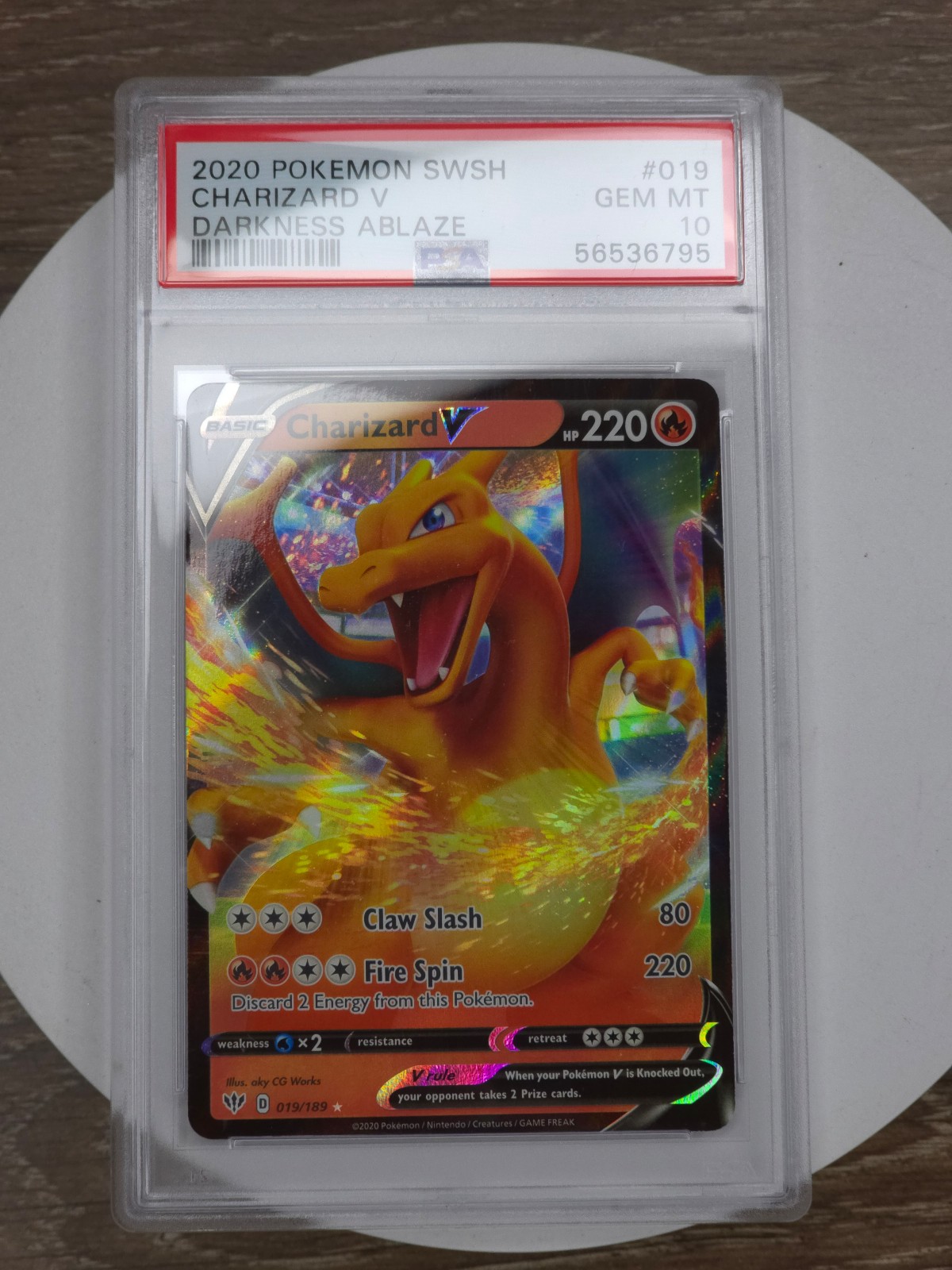 2020 POKEMON SWSH CHARIZARD V DARKNESS ABLAZE GRADED PSA 10