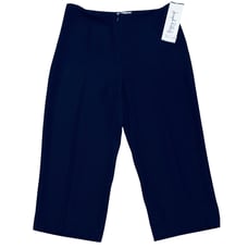 NEW Joseph Ribkoff Navy Blue Capri Career Pants Zip Front Jersey Fabric Sz 6 NWT