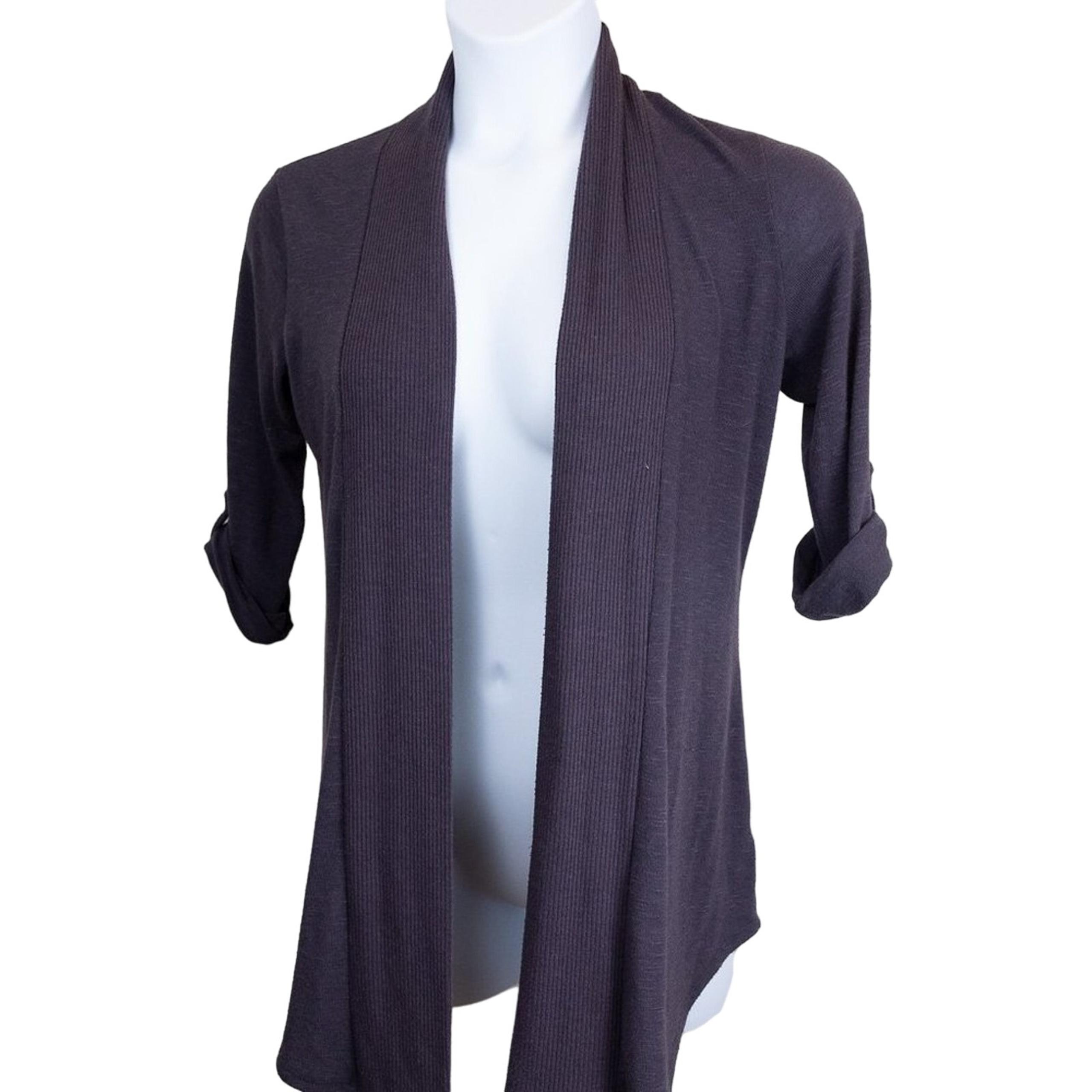 Bobeau Gray Knit Open Front Cardigan Medium