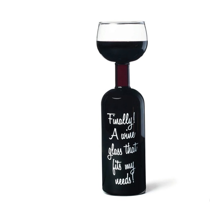 Wine Bottle Glass - Holds a Whole Bottle