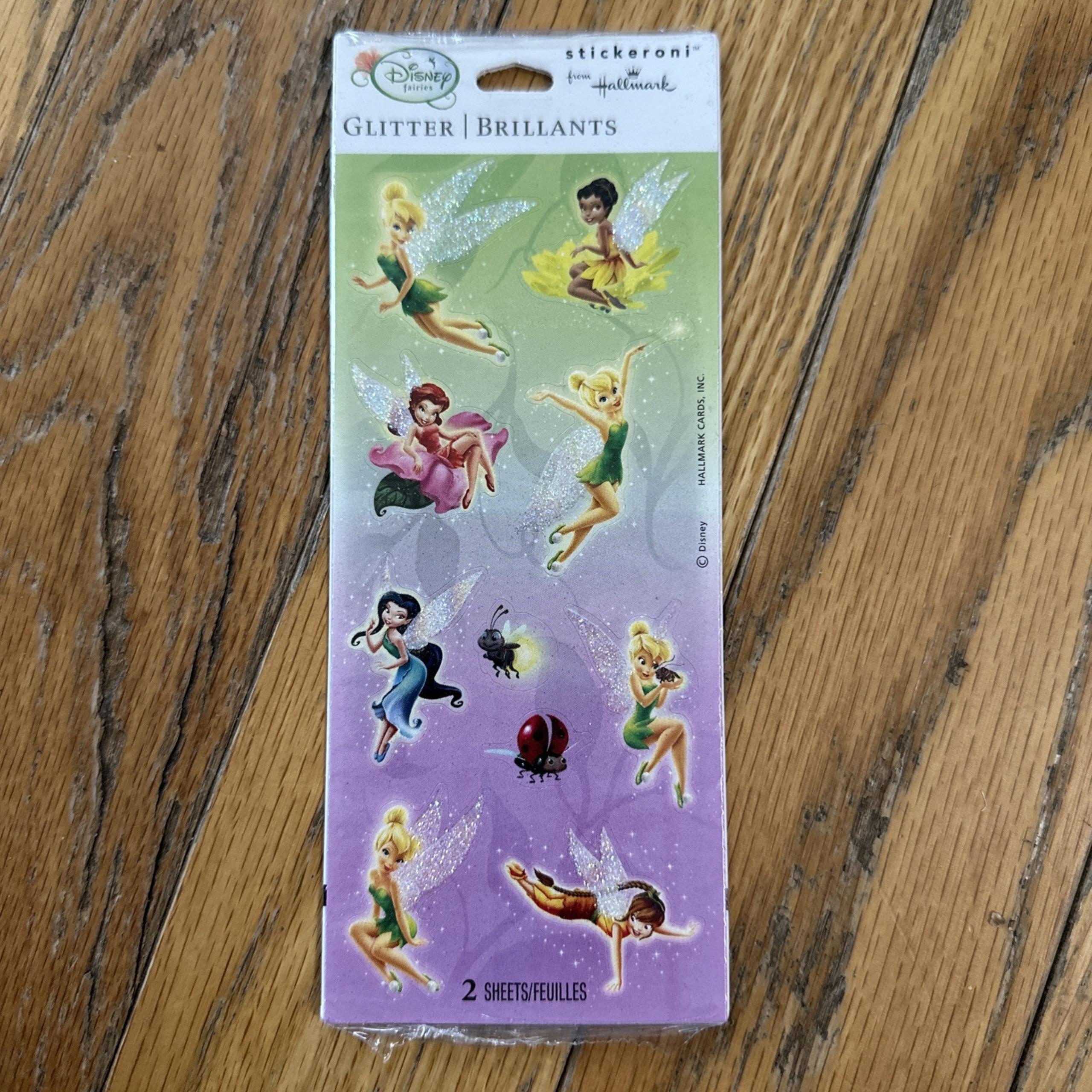 NEW Hallmark Stickeroni Disney Tinkerbell Fairies Glittery Stickers SEALED