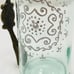 Silver Gem and Ornate Beer Mug Steel Handle Hand Etched Design 22 ounces