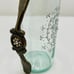 Silver Gem and Ornate Beer Mug Steel Handle Hand Etched Design 22 ounces