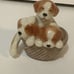Royal Copenhagen Mini Puppy Collection Mongrels in Basket Dog Figurine 745