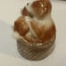 Royal Copenhagen Mini Puppy Collection Mongrels in Basket Dog Figurine 745
