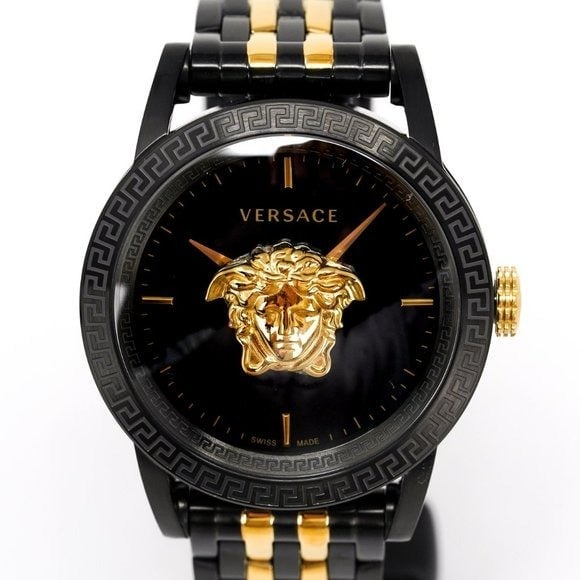 Versace Black Empire 45mm Gold Men's Watch! New With Box