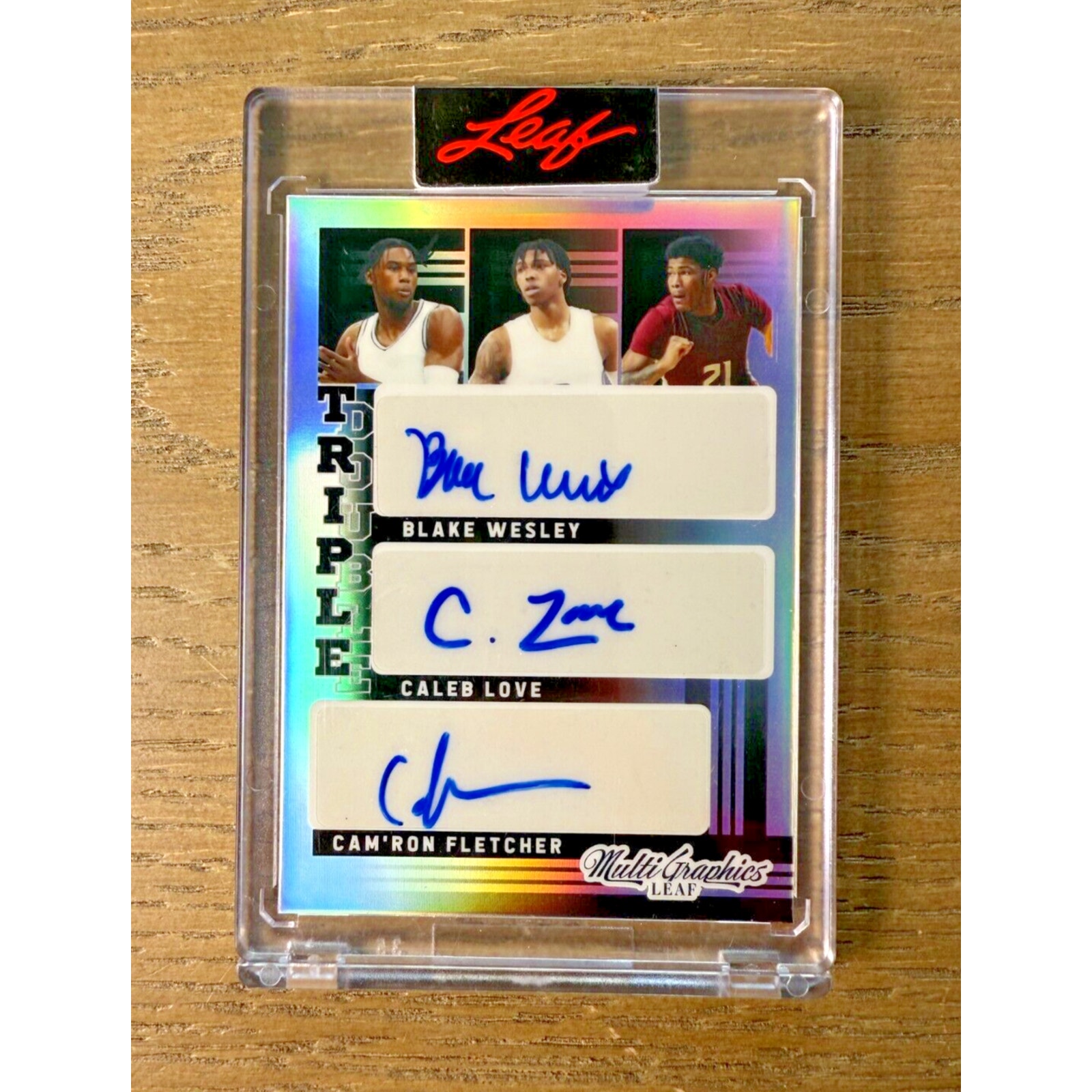 2023 Leaf Caleb Love MultiGraphics Molinar/Johnson/Wesley/Fletcher 5 Autos # 2/2