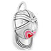 James Avery Sterling Pink Enamel Heart Ball Cap Charm
