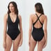 TRINA TURK Size 12 Getaway Solid Wrap Front One Piece Black Swimsuit Contour