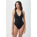 TRINA TURK Size 12 Getaway Solid Wrap Front One Piece Black Swimsuit Contour