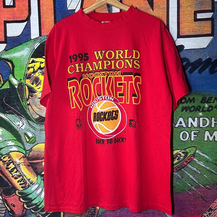 Vintage 90s Houston Rockets World Champions 1995 Tee Size XL