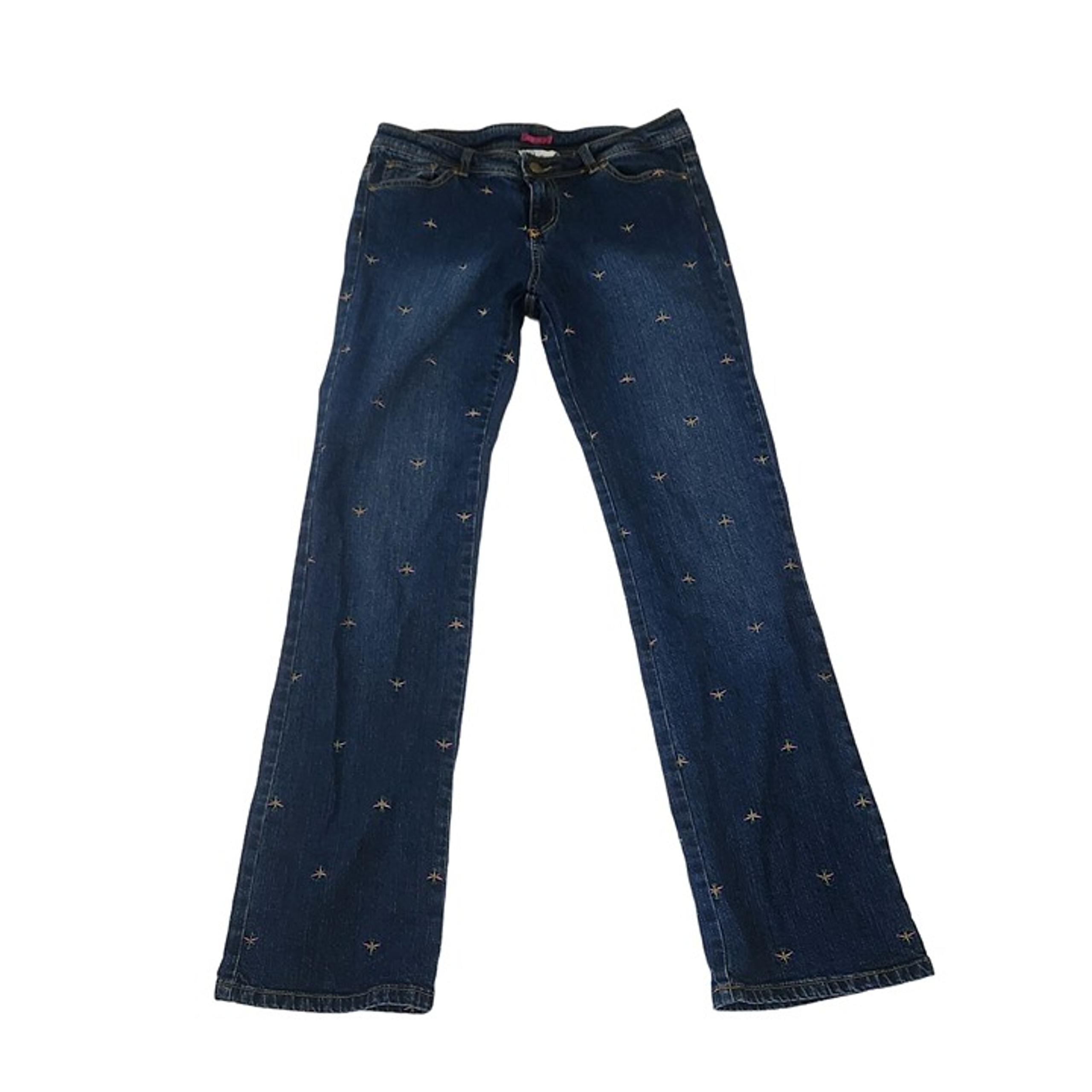 Vintage Lilly Pulitzer Womens Embroidered Jeans Size 8 Bootcut Denim Dragonfly