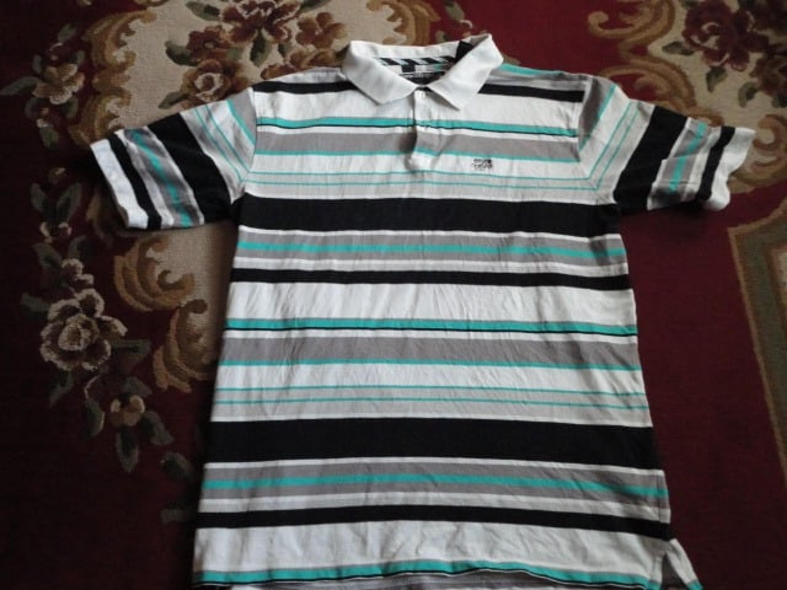 Men Polo Enyce Clothing T-shirt XXL White Black Turquoise
