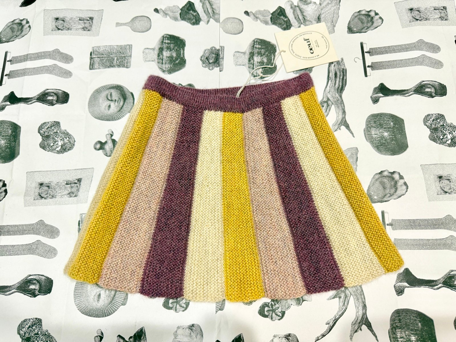 Oeuf Bright Mauve Striped Skirt 2-3Y NWT