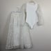 Lulus Wedding 2 Piece Bridal Skirt And Bodysuit Embroidered Tulle Sheer White M